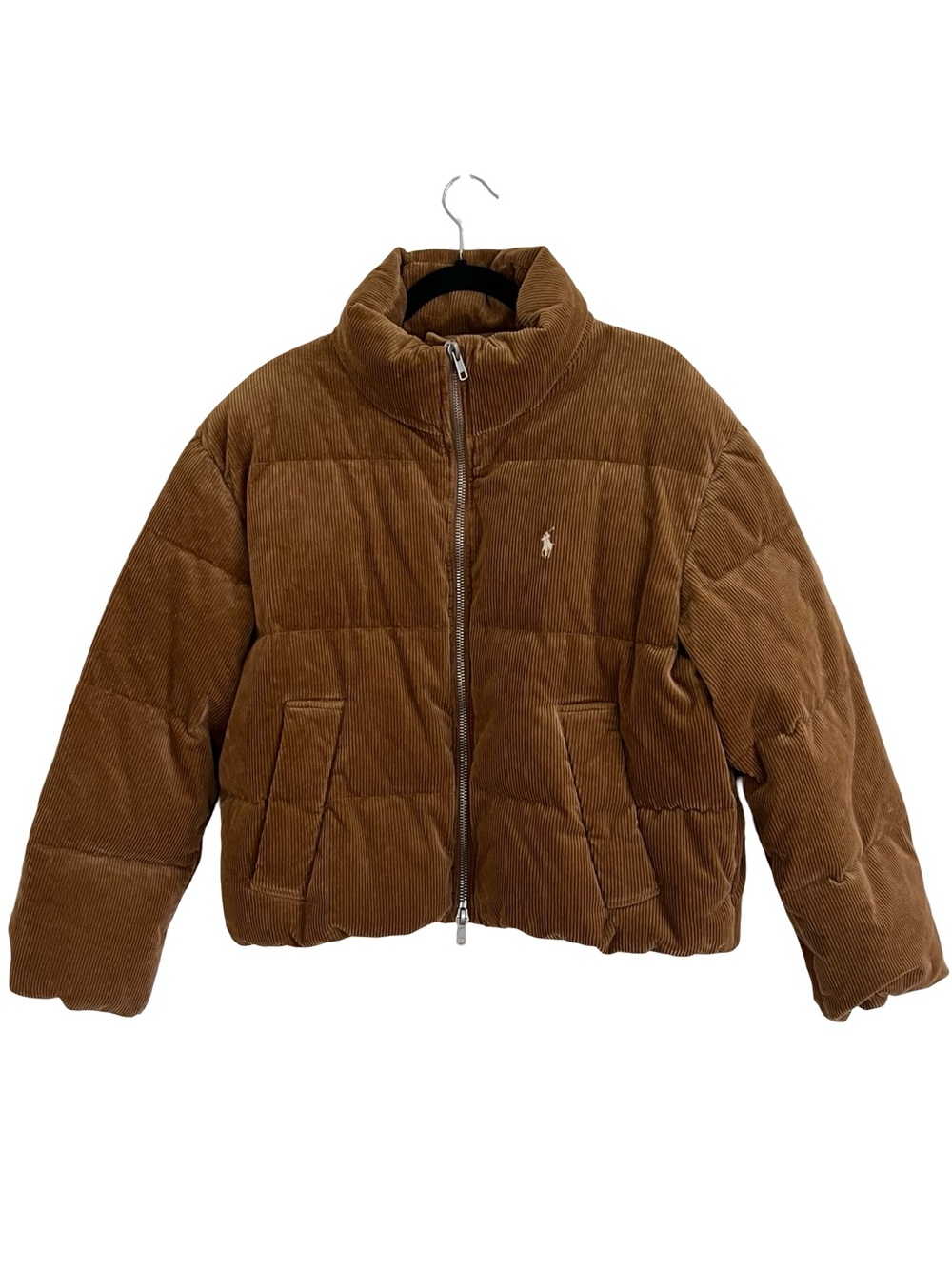 Polo Ralph Lauren Tan Brown Quilted Corduroy Down Puffer Jacket NWT M